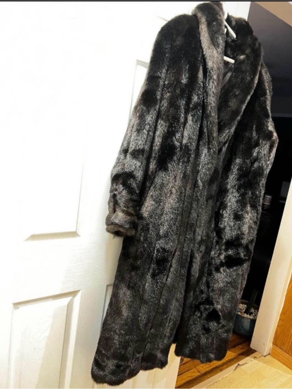 Gallery Black Faux Fur Long Coat